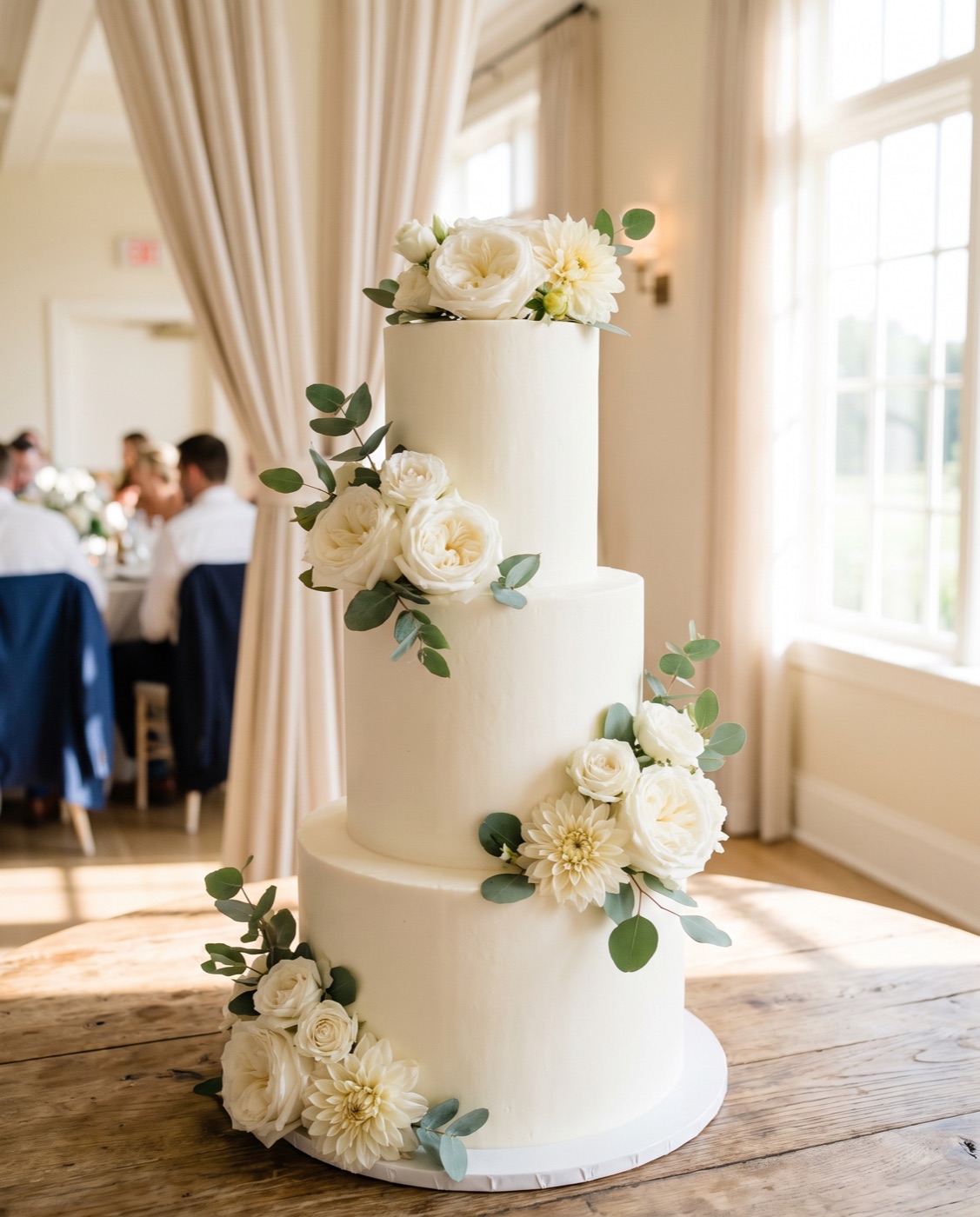 Tiered custom wedding cake by Kalabar Cakes, designed to a theme